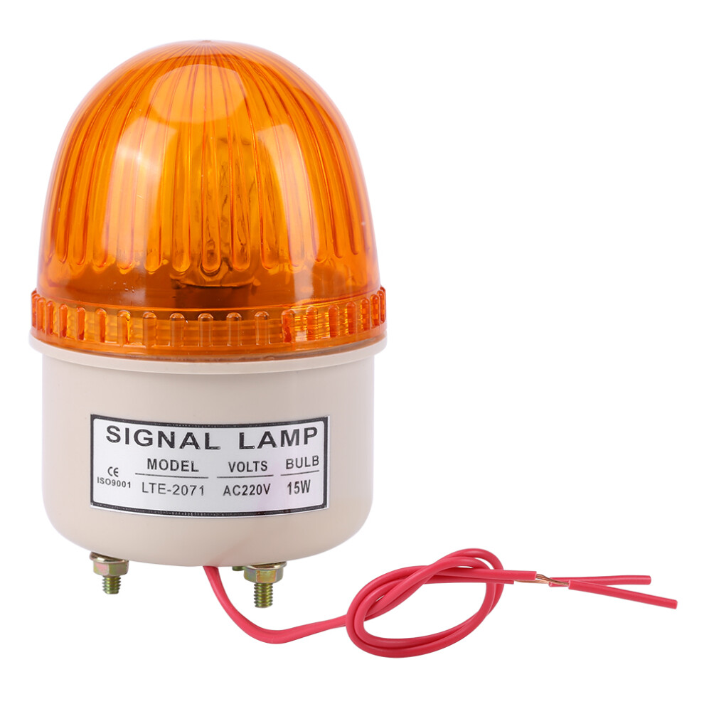 Led Flash Strobe Light 220V 15W Warning Lamp Yellow 610830953393
