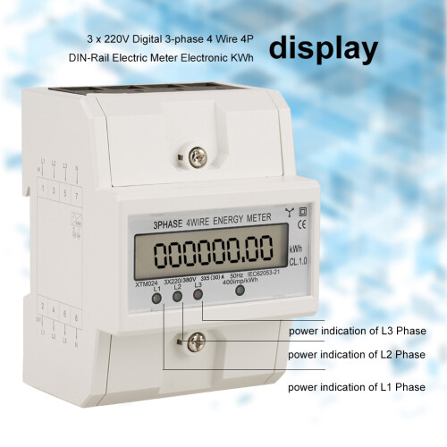 3x Digitaler 3-Phasen 4-Leiter Stromzähler (5(30)A) 2