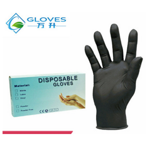 200x Nitril-Handschuhe schwarz M, puderfrei med.