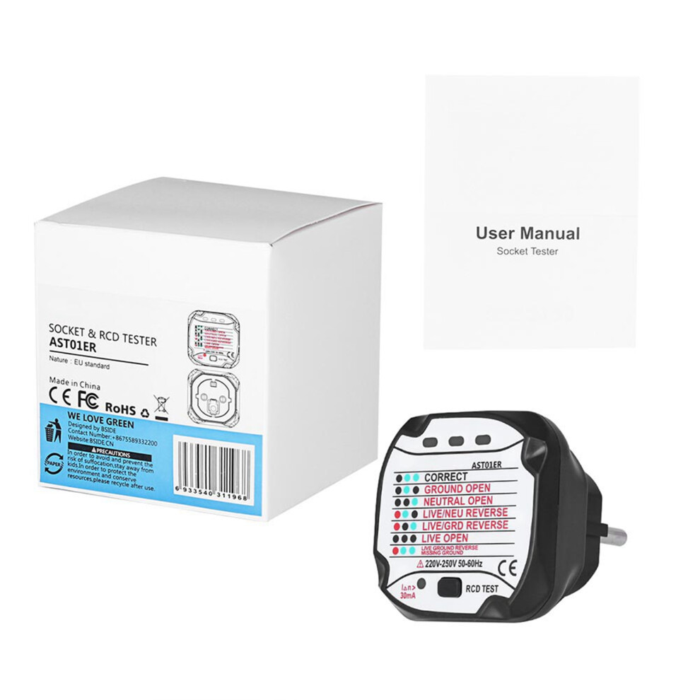 Bside Ast01 Portable Electric Socket Tester Detector 610830950712