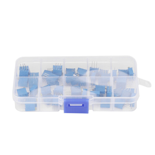 50 Stk. 10 Werte Blau Trimmer-Potentiometer Sortiment 3296W