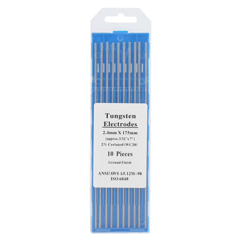 10Pcs Wc20 Cerium Tungsten Tig Electrodes 2.4Mm*175Mm 610830949952