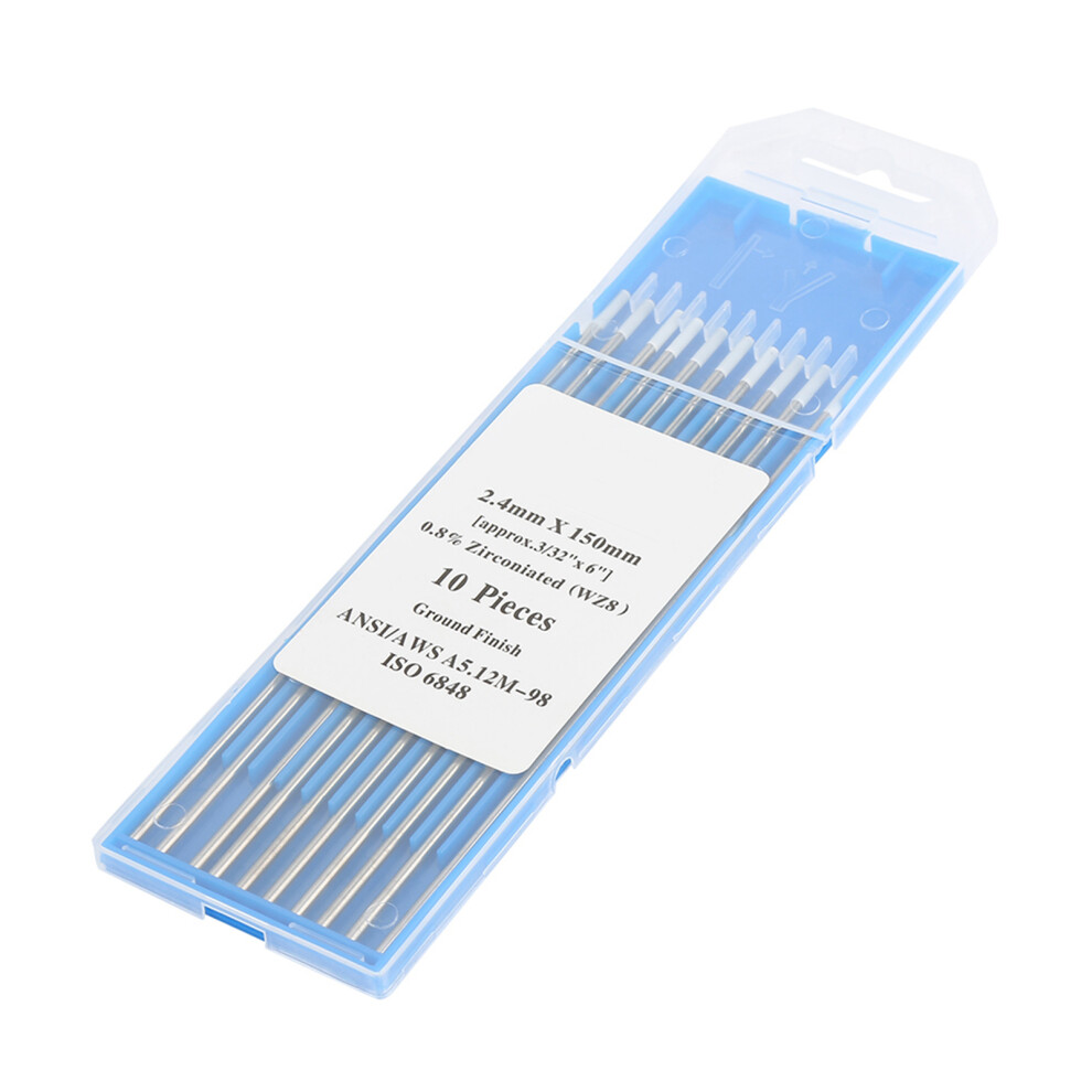 10Pcs Zirconiated Tungsten Electrodes Wz8 2.4Mm*150Mm 610830949983