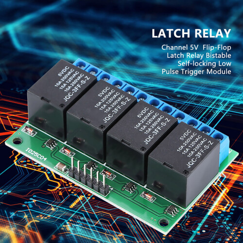 4 Channel 5V Flip Flop Latch Relay Bistable Self-locking 1