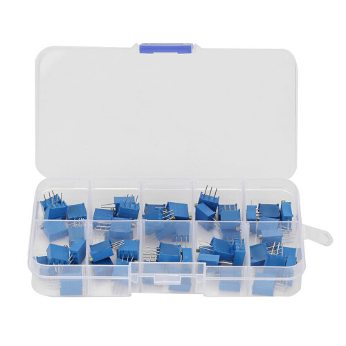 50 Stk. 10 Werte Blau Trimmer-Potentiometer Sortiment 3296W 1