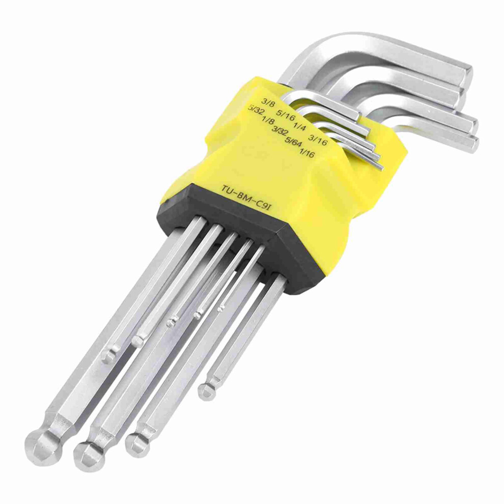 9Pcs Ball End Hex Key L-Wrench Set 610830947477