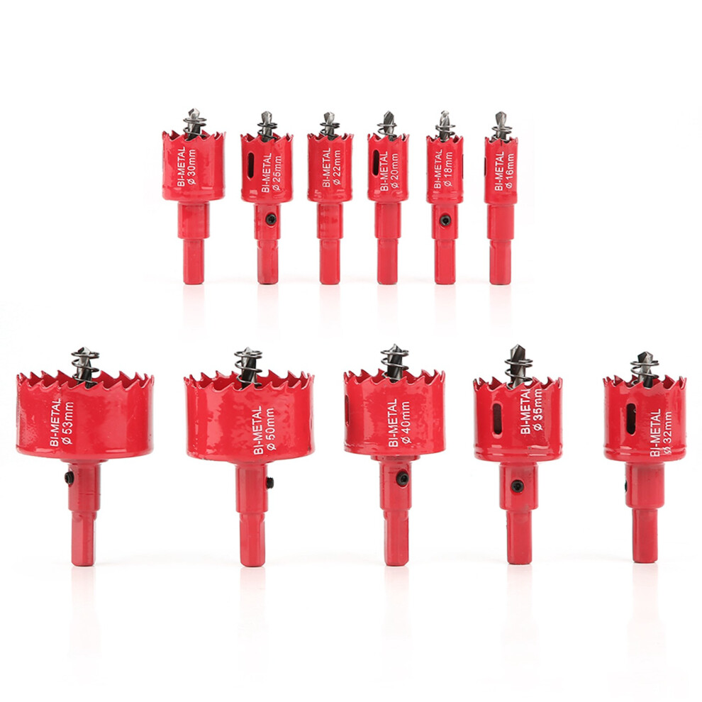 11Pcs Set 16-53Mm M42 Hss Bi-Metal Hole Saw With Core Bit 610830947989