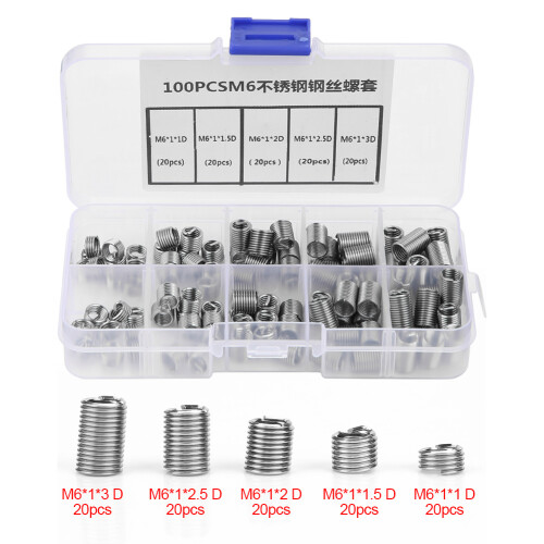 100tlg. M6 Edelstahl-Spiralgewindeeinsatz-Set