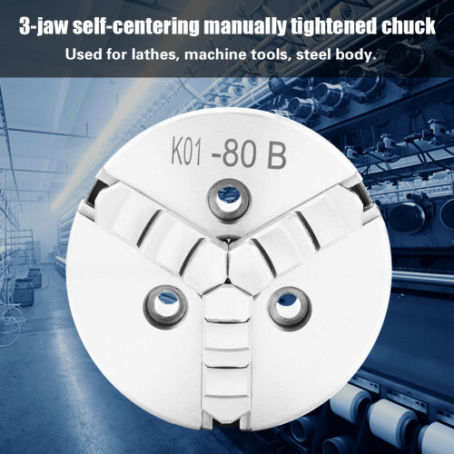 SANOU K01-80B 3-Jaw Manual Self Centering Lathe Chuck 80mm Diameter 1