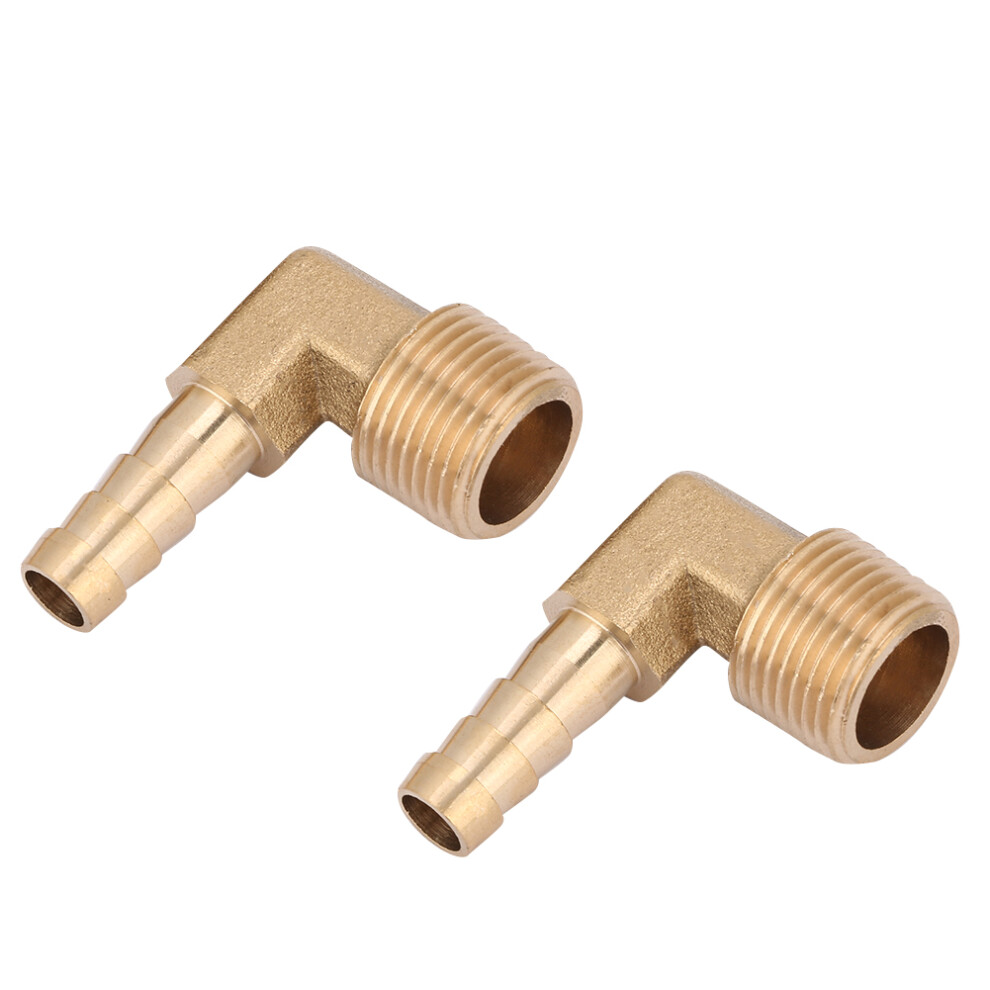 2Pc G3/8 Brass Elbow Hose Coupling Adapter 8Mm 610830946807