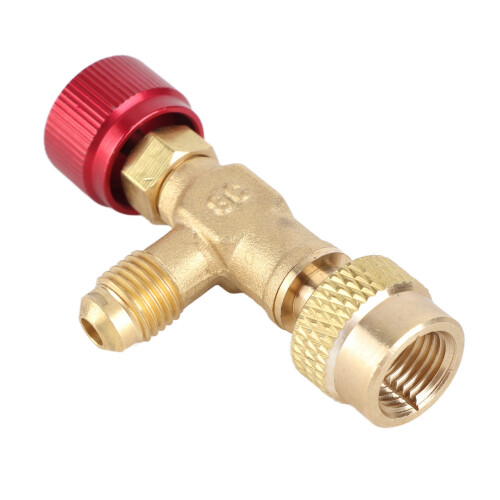 1/4''-5/16'' Brass Flow Control Valve for R410A Charging Hose 1
