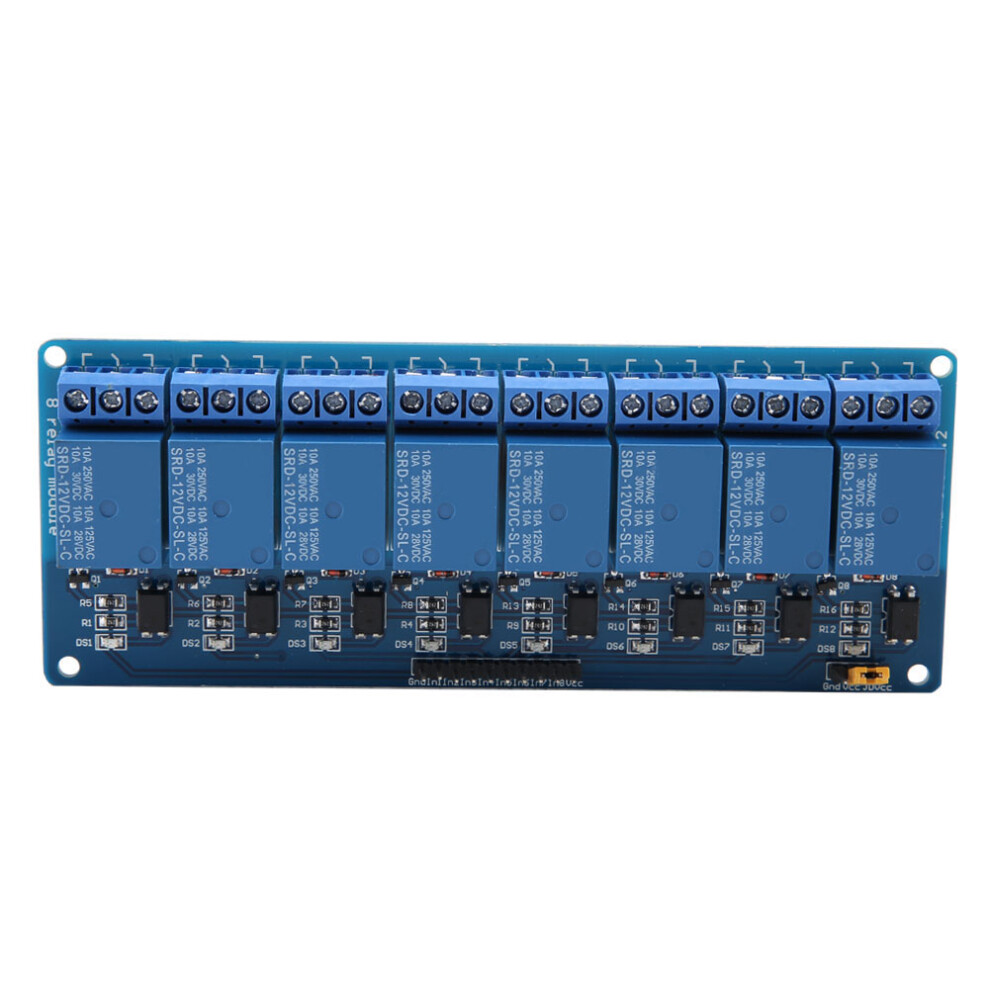 8 Channel Low Level Trigger Relay Module With Optocoupler 12V 610830944452