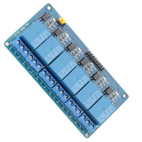 6 Channel Low Level Trigger Relay Module With Optocoupler 24V 2