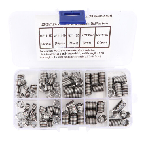 100pcs M7*1 Coiled Wire Thread Repair Set