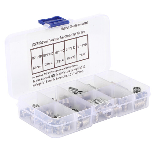 100pcs M7*1 Coiled Wire Thread Repair Set 2