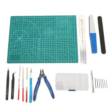 DIY-Modellbau-Werkzeugset Pinzette Lineal Feile Matte für Modellbauer
