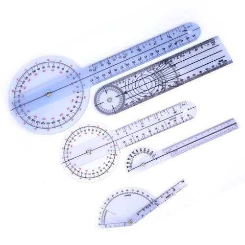 5Pcs 6/8/10inch 360 Protractor Medical Ruler Spinal Goniometer 2