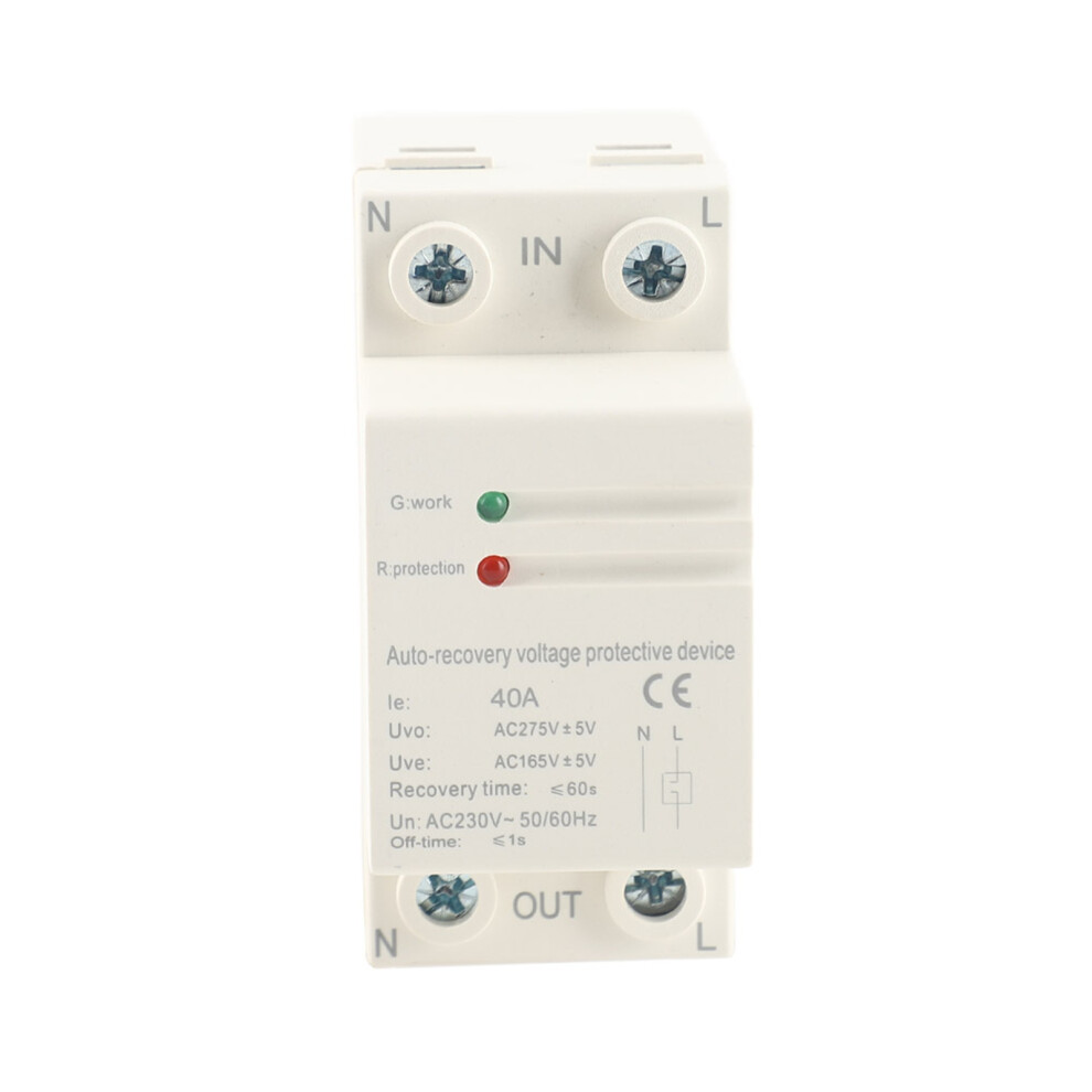 230V 40A Auto Recovery Overvoltage/Undervoltage Protector Din Rail 610830935955