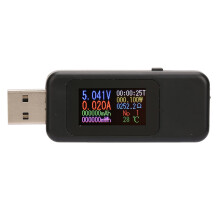 LCD USB Tester Ladegerät Digitalvoltmeter DC4-30V Schwarz