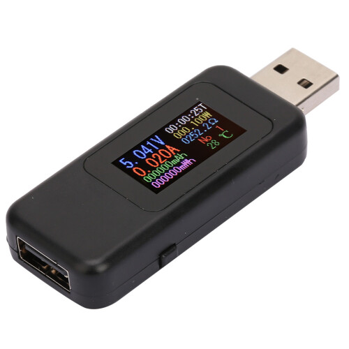 LCD USB Tester Ladegerät Digitalvoltmeter DC4-30V Schwarz 1