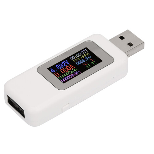 LCD USB Tester DC4-30V Digitalvoltmeter (Weiß) 2