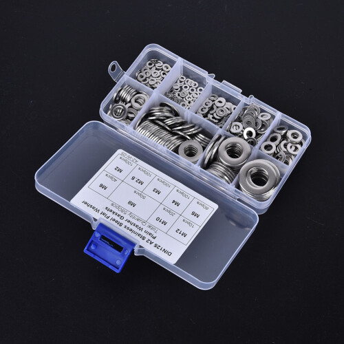 580-teiliges Edelstahl-Flachscheiben-Set M2-M12 2