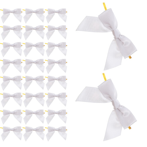 50pcs 4.13" Satin Bows with Twist Ties for Wrapping