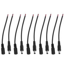 5 Paar 5,5x2,1mm DC Stecker Kabel Schwarz