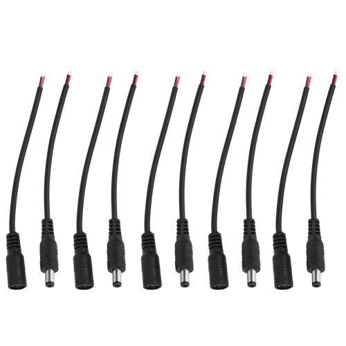 5 Paar 5,5x2,1mm DC Stecker Kabel Schwarz
