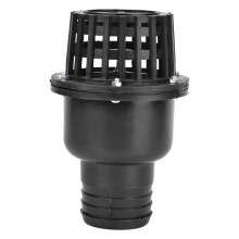 Wasserpumpen-Fußventil Schwarz PVC Flach 2.5 Zoll