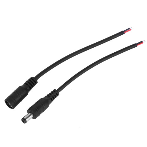 5 Paar 5,5x2,1mm DC Stecker Kabel Schwarz 1