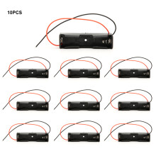10 Pcs 18650 Battery Case Single Slot Black Holder Wire Serial