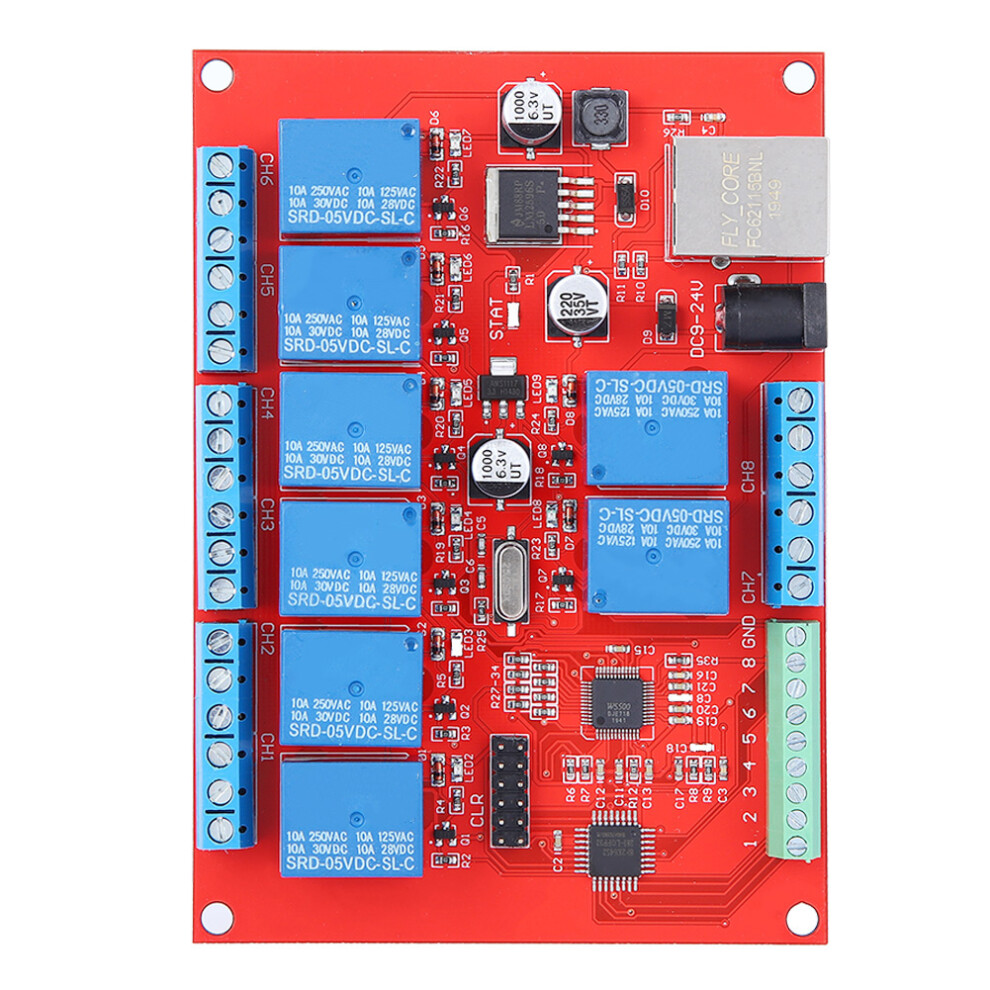 Ethernet Relay Board 8-Channel Tcp Udp Module 610830933586