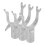 3 Pcs Rod Clothes Fork Head 9.50x6.00x2.00cm Silver 4