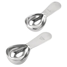 2Pcs Coffee Measuring Scoops Sturdy Stainless Steel Kitchen Spoons