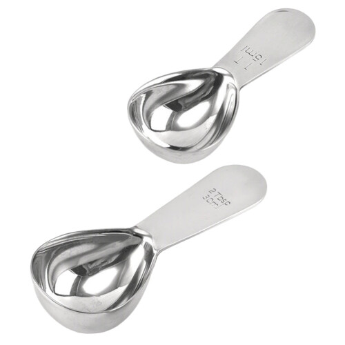 2Pcs Coffee Measuring Scoops Sturdy Stainless Steel Kitchen Spoons