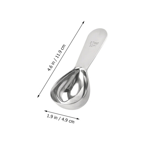 2Pcs Coffee Measuring Scoops Sturdy Stainless Steel Kitchen Spoons 1