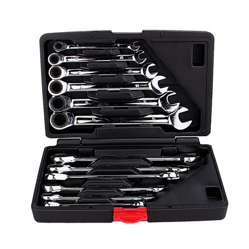 12pcs Fixed Spanners Ratchet Wrench Hand Tool Set Kit 8-19mm