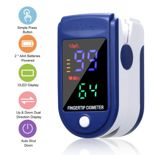 Fingerpuls-Oximeter SpO2 & Herzfrequenzmesser mit OLED-Auto-Off