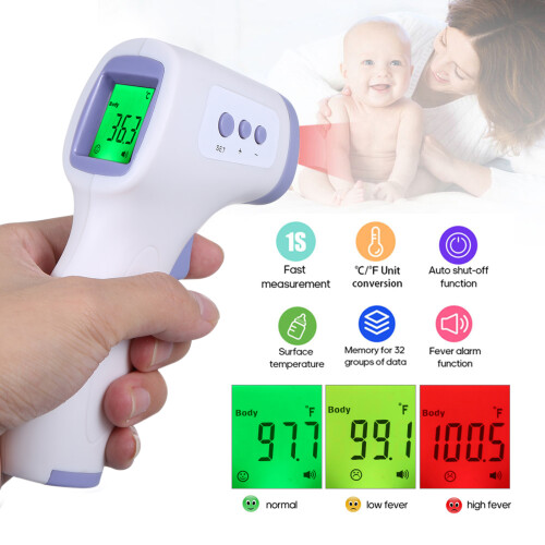 Non-contact IR Thermometer Forehead 3-Color Backlight 1