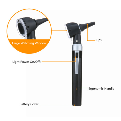 Carevas LED-Otoskop 3X True View 8 Tipps FDA CE 2