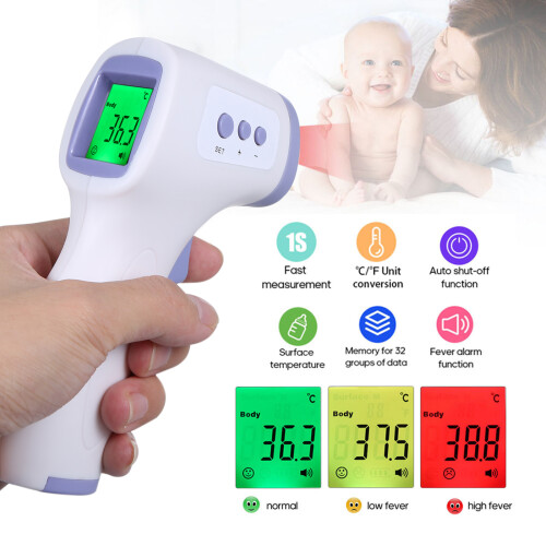 Non-contact IR Thermometer Forehead 3-Color Backlight 2