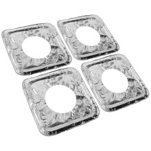 Gas Stove Burner Liners Thickened Disposable Aluminum Foil 10 Pcs Heavy Duty Gas Range Protectors Oil Spill Prevention