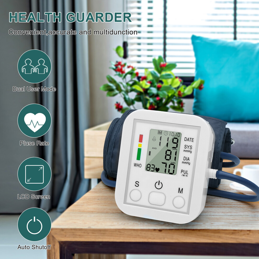 Portable Arm Blood Pressure Monitor LCD Display Accurate