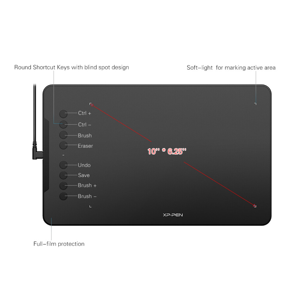 Xp-Pen Deco 01 Drawing Tablet 10*6.25In 8192 Level Sensitivity Stylus 610830952020