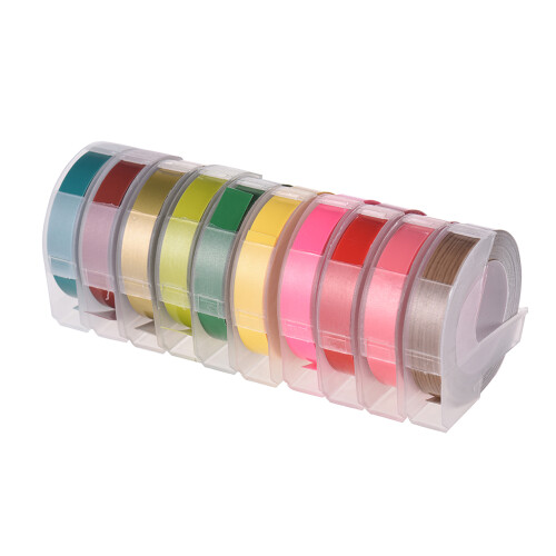 3D Plastic Embossing Label Tape 3/8" x 9.8ft 10 Roll DYMO 12965 1610 1
