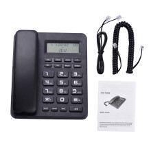 Schwarzes Festnetztelefon mit LCD, Caller ID & Freisprecheinheit