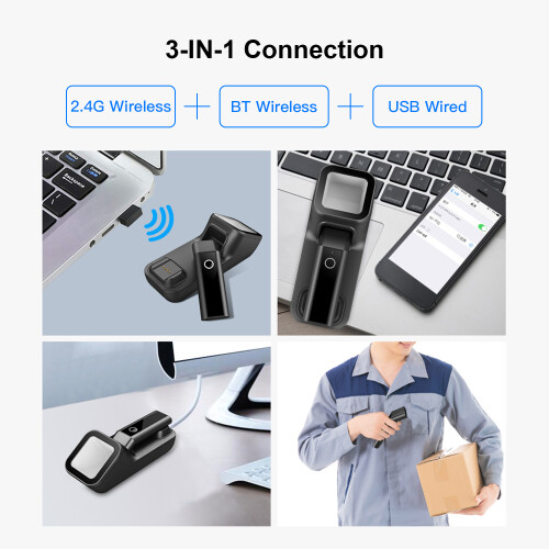 3-in-1 Barcode-Scanner BT 2.4G USB Wireless 1