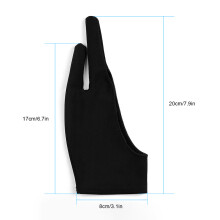 Schwarzer Künstlerhandschuh Zweifinger Einheitsgröße Anti-Fleck