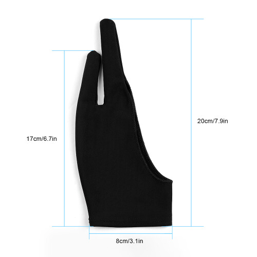 Schwarzer Künstlerhandschuh Zweifinger Einheitsgröße Anti-Fleck